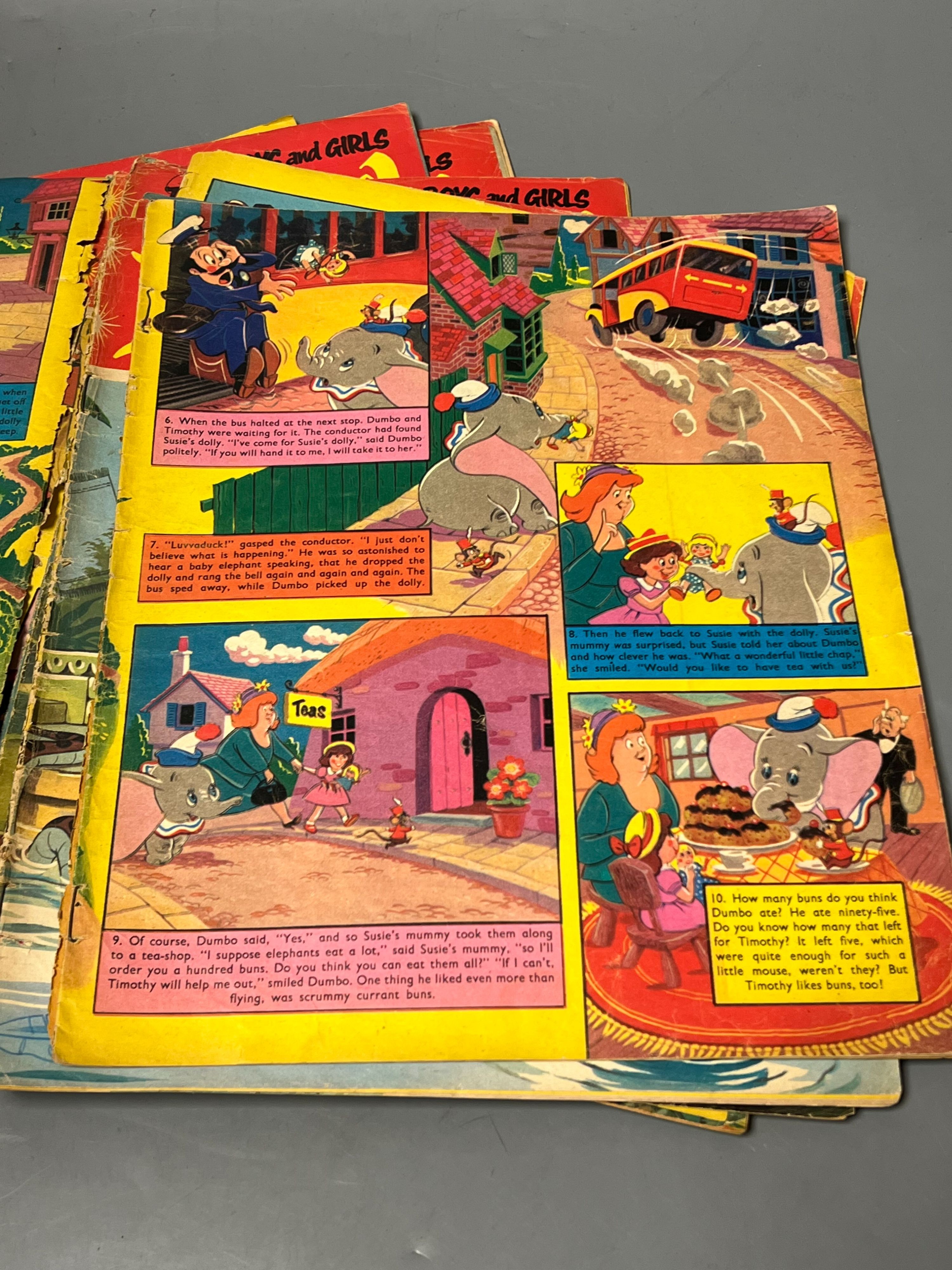 Disneyland comic magazines, numbers 35, 38,41,42, 46,49-53inc., 57,58,60,66,70,85,88,156,232 and 233 (20),I.P.C. magazines, 1971-72 (20)